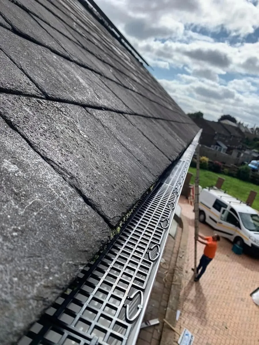 Gutter guard fitted on a slate roof in Penryn